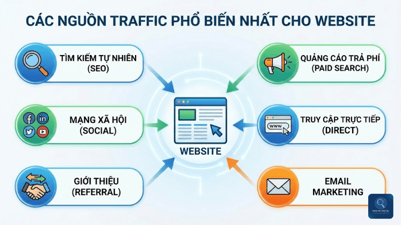 Các Nguồn Traffic (Traffic Sources) Phổ Biến Nhất